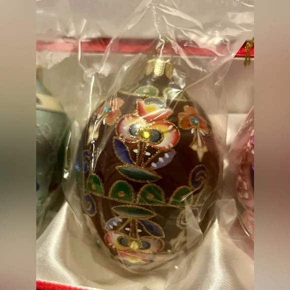 Joan Rivers Faberge Egg Ornaments Set of 4 NWT - Picture 9 of 15